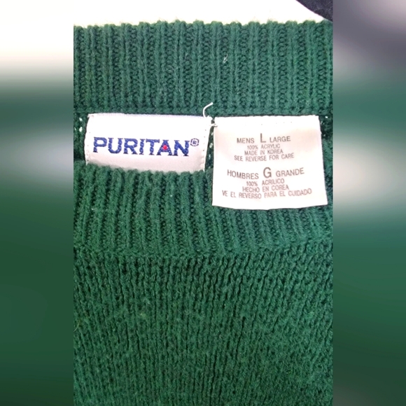 Vintage Hunter Green Embroidered Golf Sweater Crewneck Mens Size L Grandpacore - Picture 4 of 7